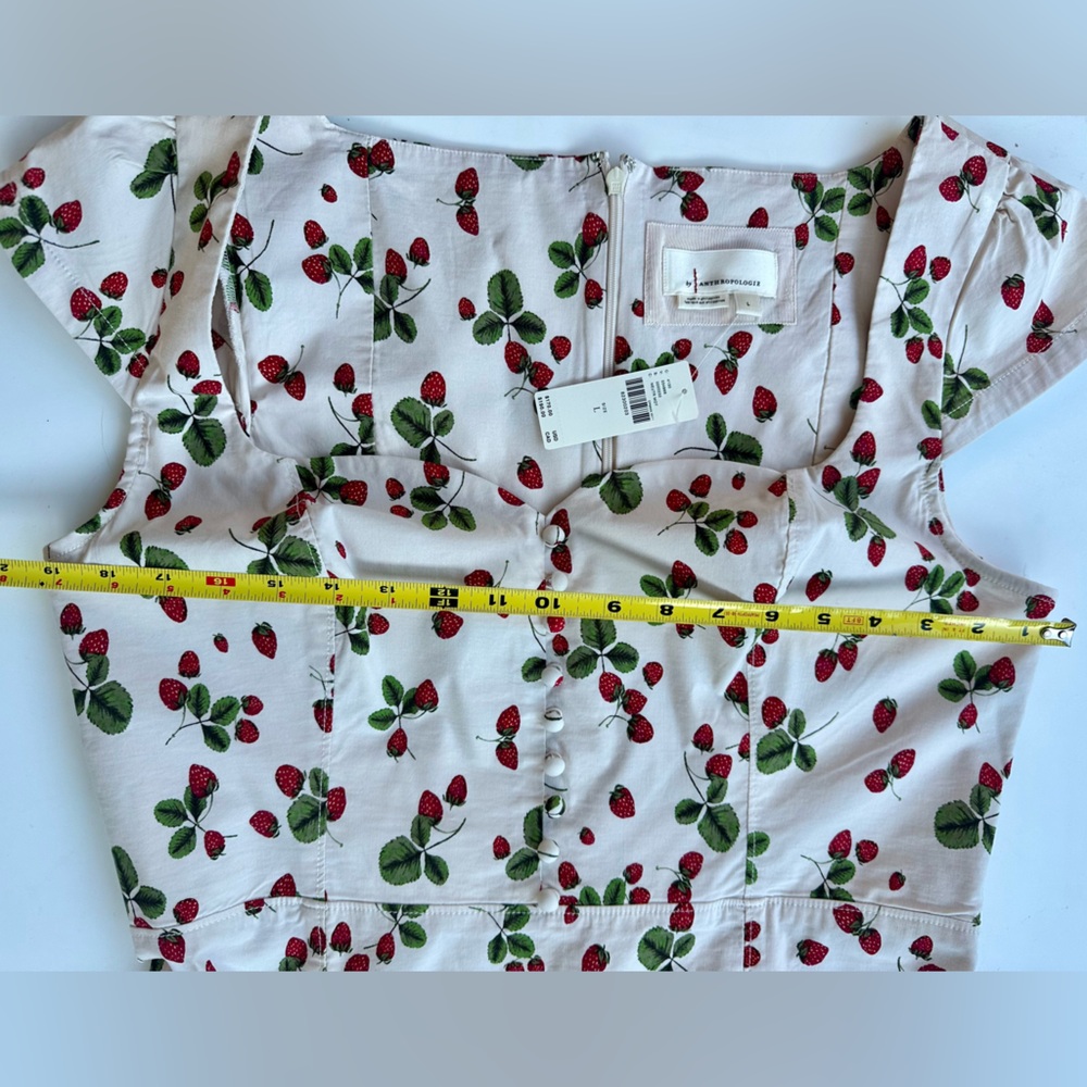 NWT Anthropologie Maeve Cecily Fit & Flare Midi Strawberries Sweetheart Dress, L - Picture 16 of 16